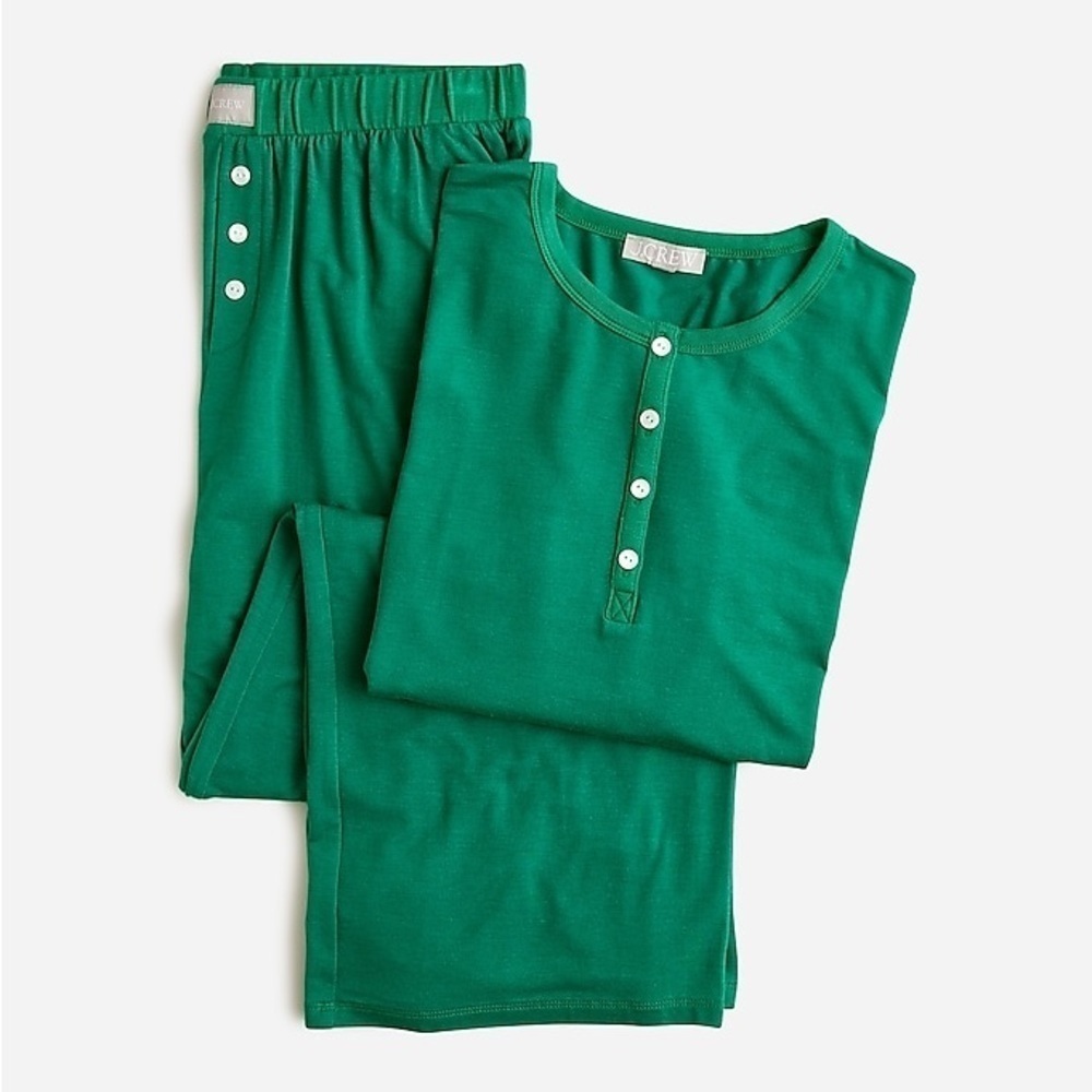 J Crew Dreamiest long-sleeve henley pajama set BT364 TOP ONLY